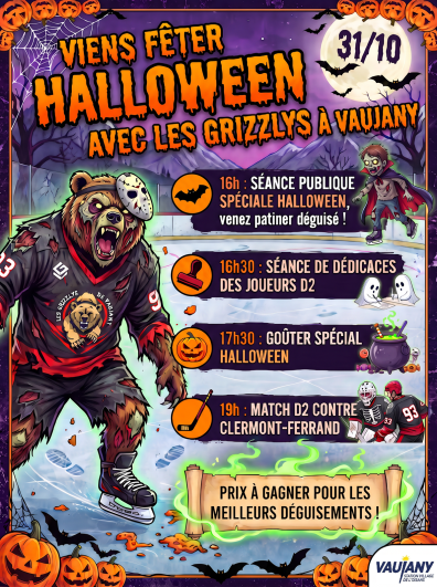 Viens fêter Halloween avec les Grizzlys!